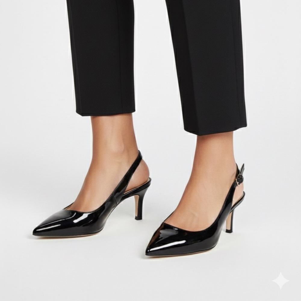 Steve Madden Black Pointed Slingback Heels